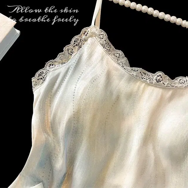 俏韵 圆领夏季冰丝纯欲带胸垫甜美舒适高级感薄款家居服可外穿睡裙 女款