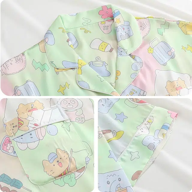 俏韵 可爱大象夏季冰丝短袖卡通凉感薄款家居服可外穿睡裙 女款