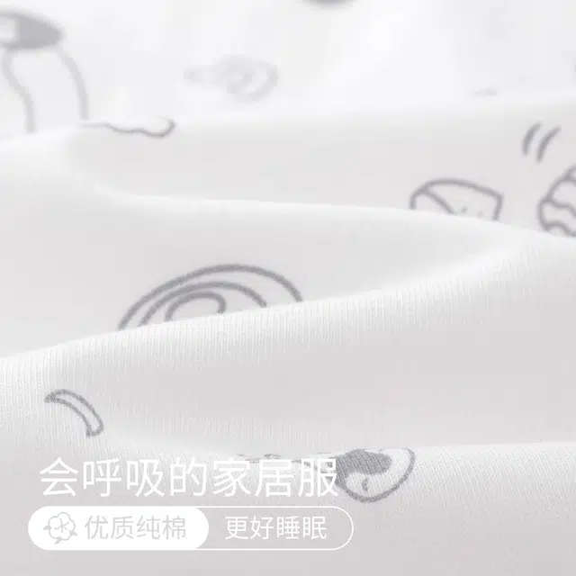 俏韵 翻领卡通企鹅短袖三分裤薄款可爱家居服可外穿夏季睡衣套装 女款