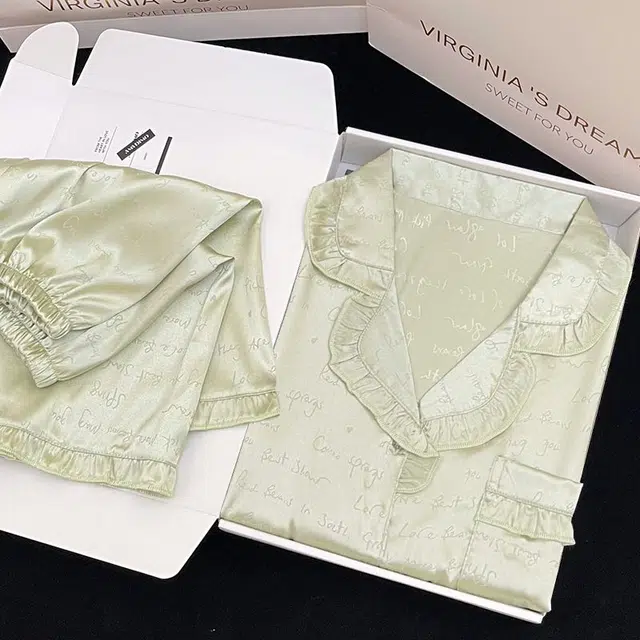 俏韵 翻领夏季冰丝甜美短袖短裤休闲宽松舒适薄款家居服可外穿睡衣套装 女款