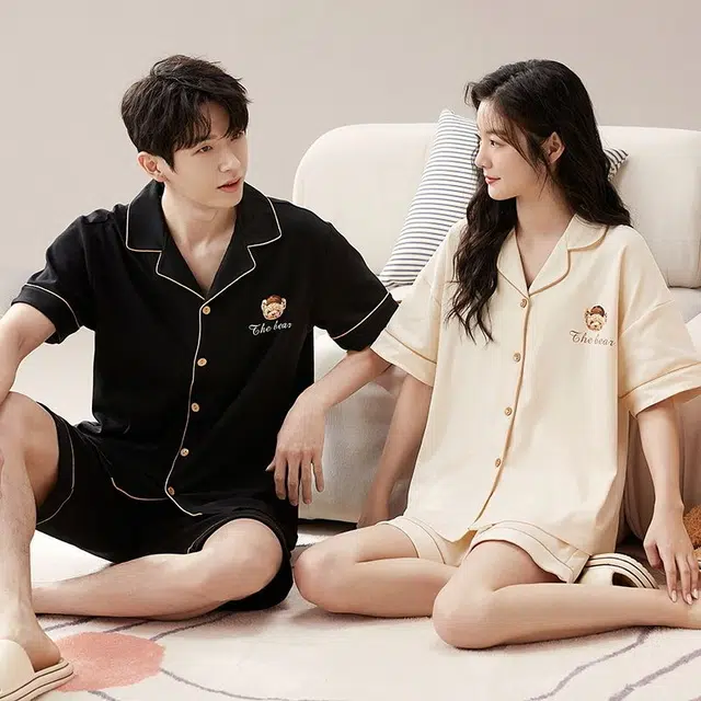 俏韵 云感系列 简约休闲舒适短袖家居服外穿睡衣套装 男女同款