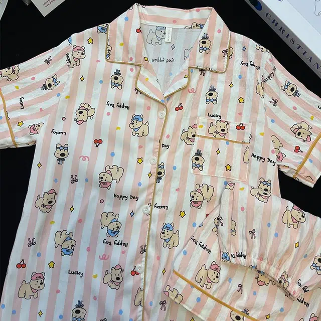 俏韵 翻领卡通夏季云朵棉甜美短袖短裤舒适薄款家居服可外穿睡衣套装 女款