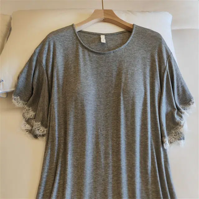 俏韵 圆领夏季天莫代尔甜美短袖简约纯色舒适高级感薄款家居服可外穿睡裙 女款