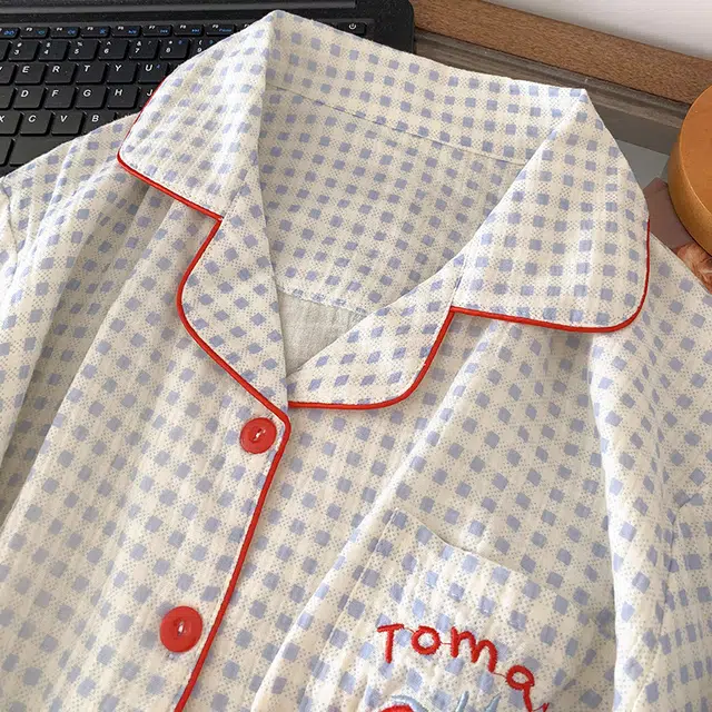 俏韵 翻领卡通舒适短袖短裤甜美家居服可外穿睡衣套装 女款