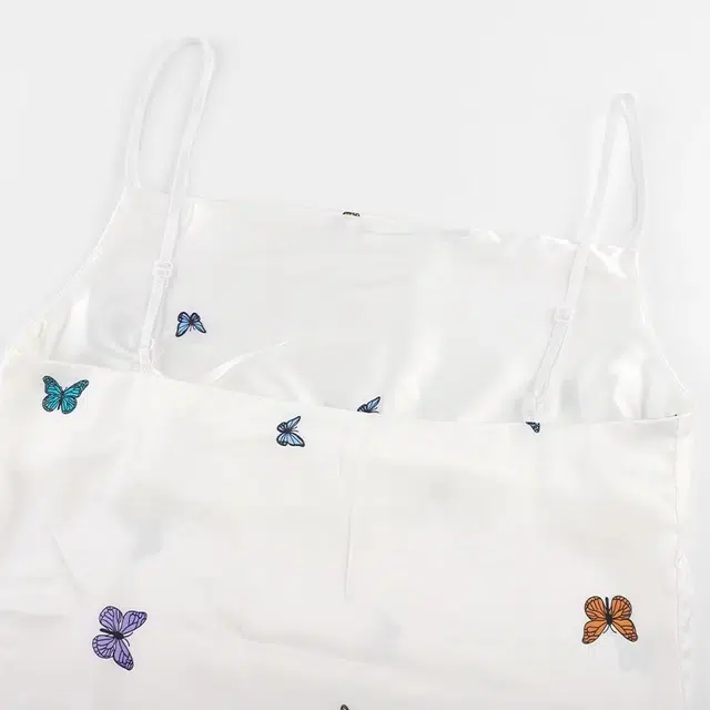 俏韵 休闲舒适无袖吊带薄款家居服睡裙 女款 白色