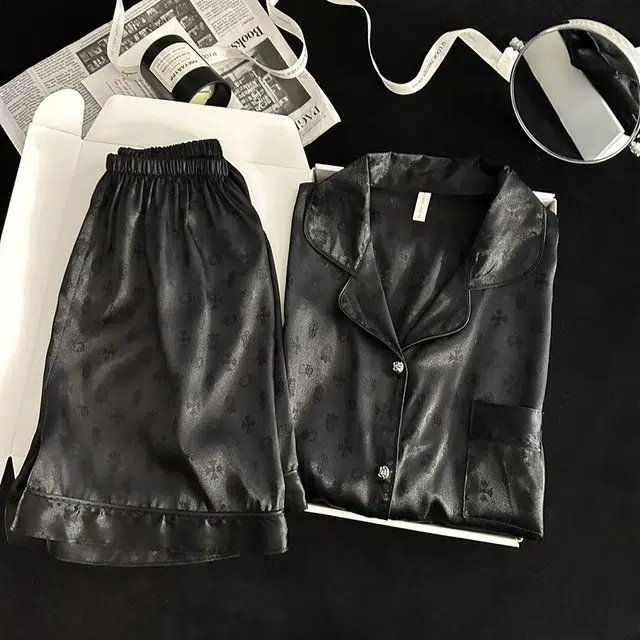 俏韵 翻领夏季冰丝甜美短袖短裤休闲风舒适薄款家居服可外穿睡衣套装 女款