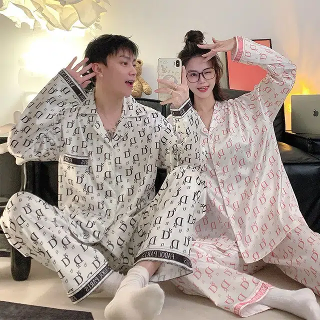 俏韵 长袖长裤舒适家居服可外穿睡衣套装 男女同款