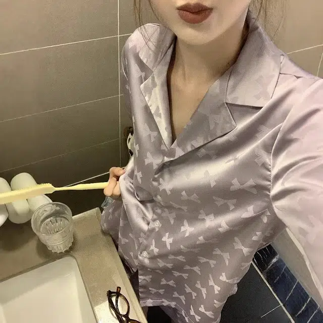 俏韵 高级感短袖翻领家居服三分裤睡衣套装 女款