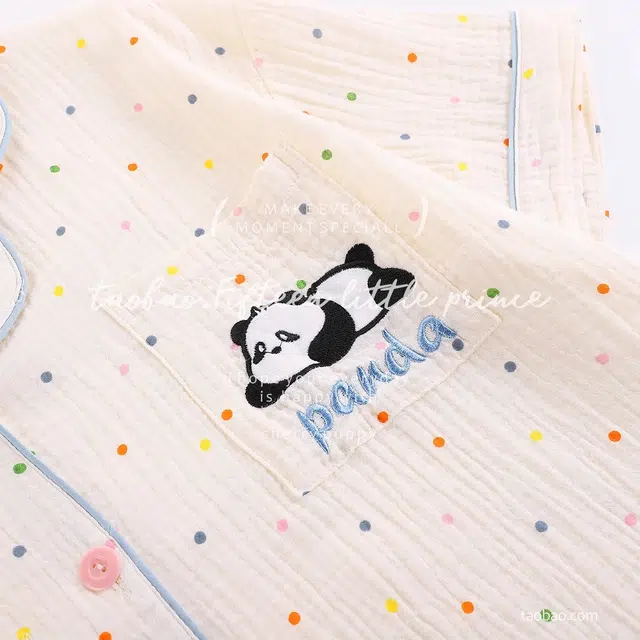 俏韵 翻领卡通甜美舒适短袖三分裤薄款家居服可外穿夏季睡衣套装 女款