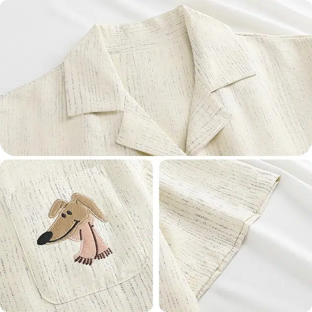 俏韵 翻领短袖短裤云朵棉卡通薄款大码家居服可外穿睡衣套装 男女同款