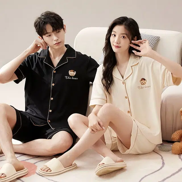 俏韵 云感系列 简约休闲舒适短袖家居服外穿睡衣套装 男女同款