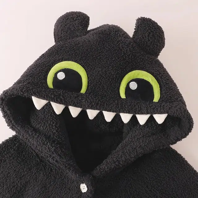 俏韵 卡通连帽加厚舒适长袖休闲保暖可外穿长裤睡衣套装 男女同款