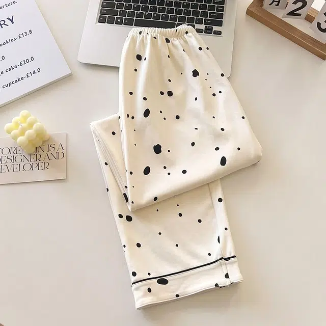 俏韵 翻领卡通春秋季长袖长裤甜美印花可爱薄款家居服可外穿睡衣套装 女款