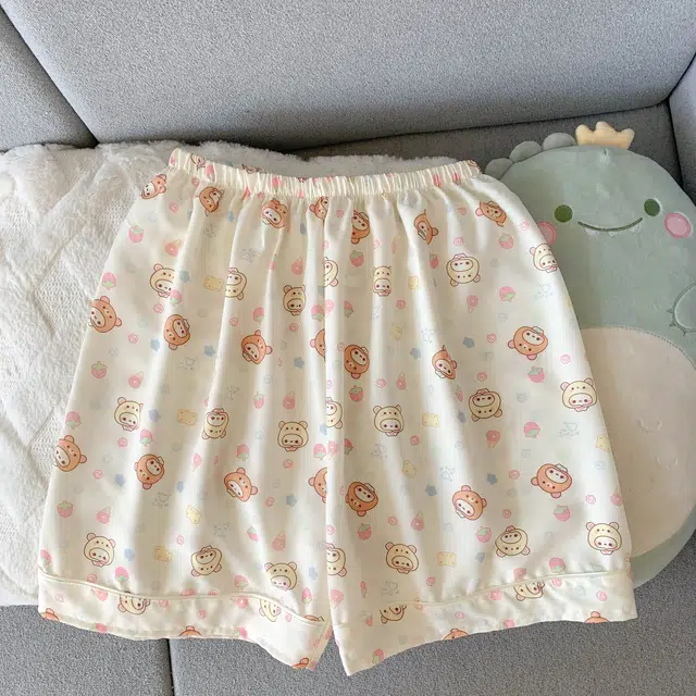 俏韵 翻领卡通小熊夏季甜美可爱短袖短裤夏天舒适薄款家居服可外穿睡衣套装 女款