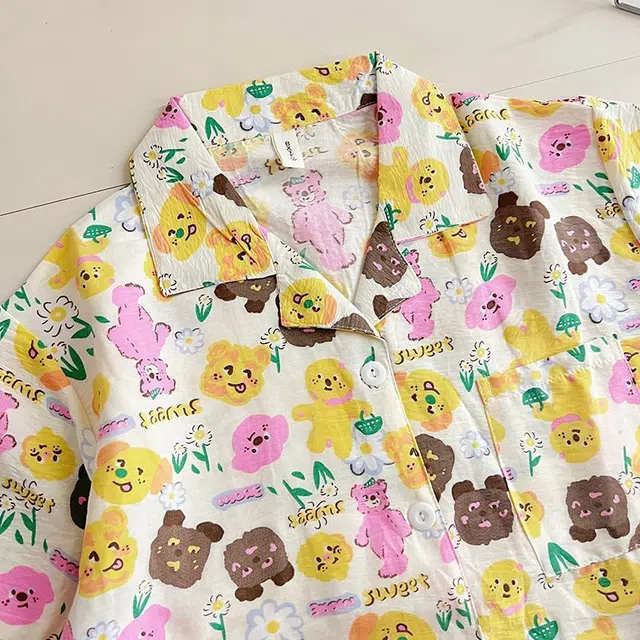 俏韵 翻领卡通夏季云朵棉舒适甜美短袖短裤薄款家居服可外穿睡衣套装 女款