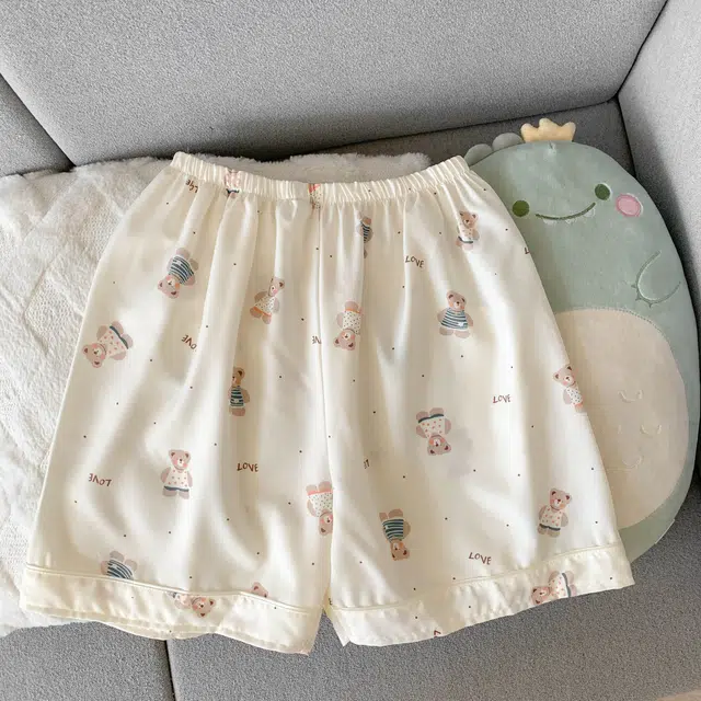 俏韵 翻领卡通夏季简约甜美可爱短袖短裤夏天舒适薄款家居服可外穿睡衣套装 女款