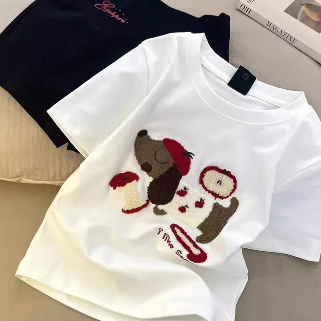 俏韵 圆领卡通夏季甜美短袖短裤可爱休闲舒适薄款家居服可外穿睡衣套装 女款