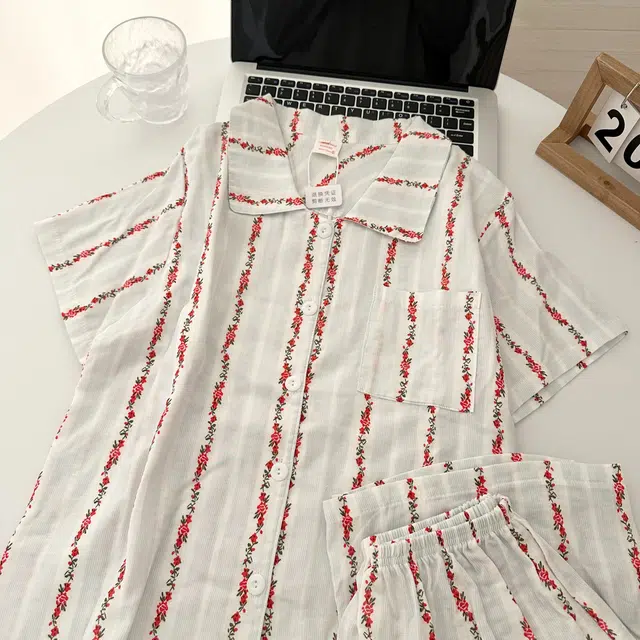 俏韵 翻领夏季条纹甜美可爱短袖短裤夏天休闲舒适薄款家居服可外穿睡衣套装 女款