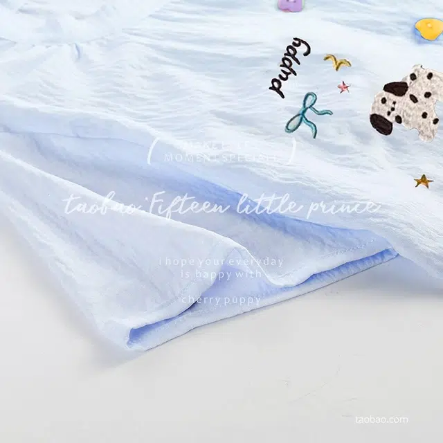 俏韵 圆领卡通腊肠狗带胸垫短袖家居服可外穿睡衣套装 女款