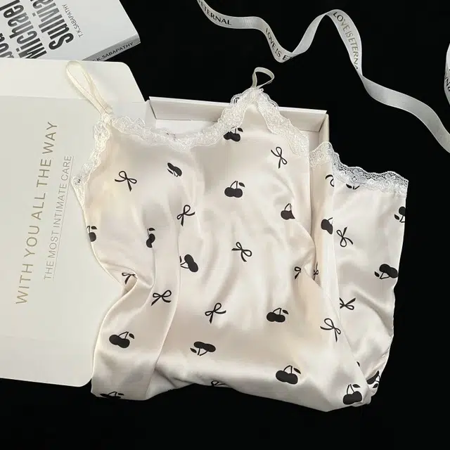 俏韵 圆领吊带夏季冰丝纯欲带胸垫甜美可爱薄款家居服可外穿睡裙 女款