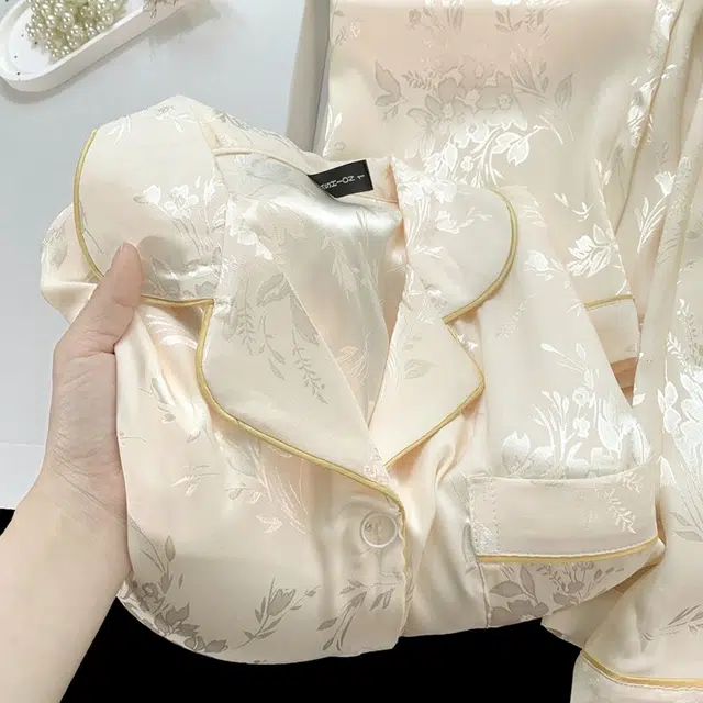 俏韵 带胸垫短袖国风冰丝三件套家居服夏季睡衣套装 女款