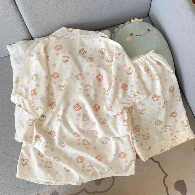 俏韵 翻领卡通小熊夏季甜美可爱短袖短裤夏天舒适薄款家居服可外穿睡衣套装 女款