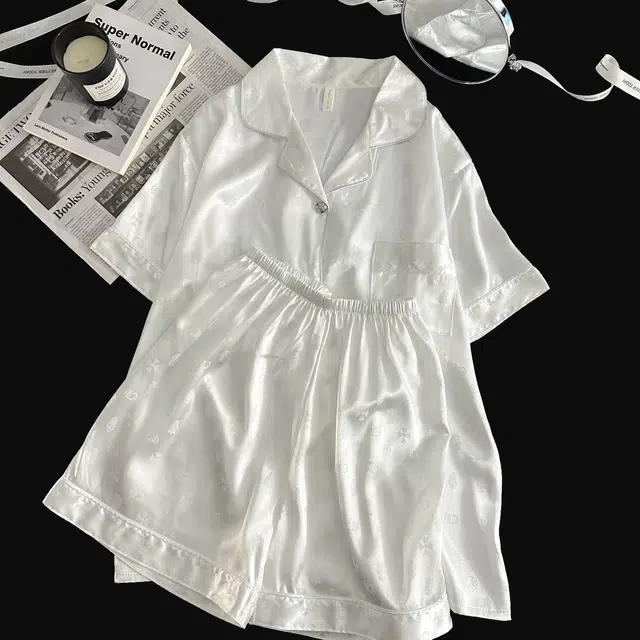 俏韵 翻领夏季冰丝甜美短袖短裤休闲舒适薄款家居服可外穿睡衣套装 女款