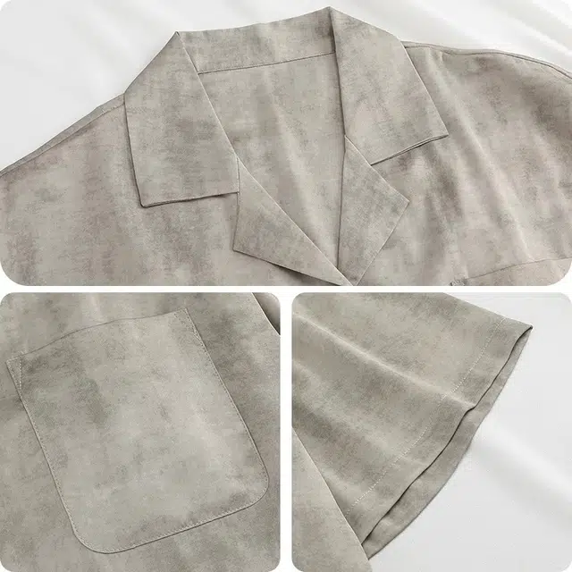 俏韵 翻领带胸垫短袖冰丝薄款凉感防凸点家居服可外穿睡衣套装 女款