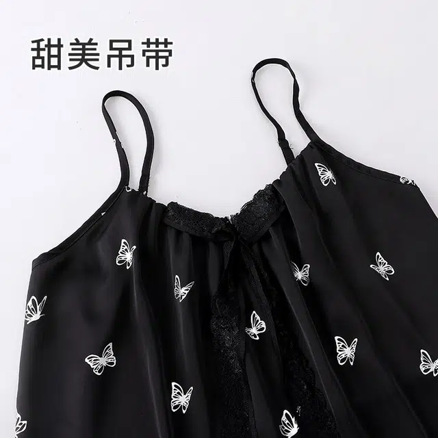 俏韵 吊带性感蝴蝶结甜美纯欲风可外穿家居服睡衣套装 女款