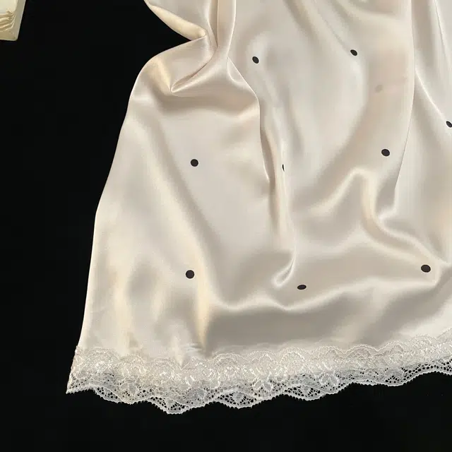 俏韵 圆领夏季吊带冰雪丝纯欲圆点带胸垫甜美可爱薄款家居服可外穿睡裙 女款