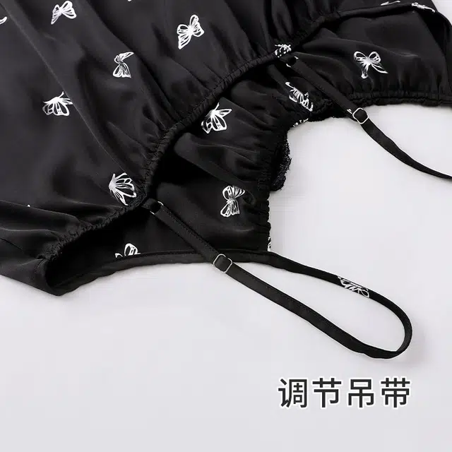 俏韵 吊带性感蝴蝶结甜美纯欲风可外穿家居服睡衣套装 女款