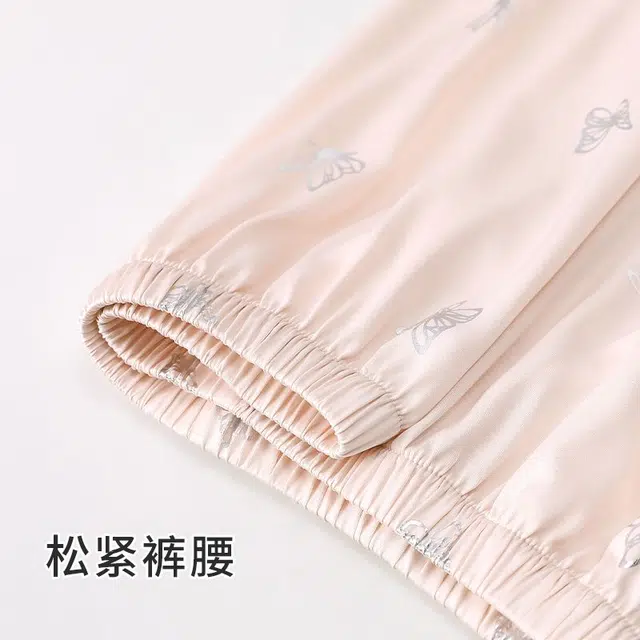 俏韵 翻领柔软蝴蝶可爱短袖三件套薄款家居服可外穿睡衣套装 女款