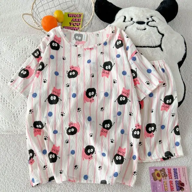 俏韵 圆领卡通夏季云朵棉甜美可爱短袖短裤休闲舒适薄款家居服可外穿睡衣套装 女款