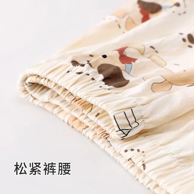 俏韵 翻领卡通舒适短袖可爱家居服可外穿夏季睡衣套装 男女同款