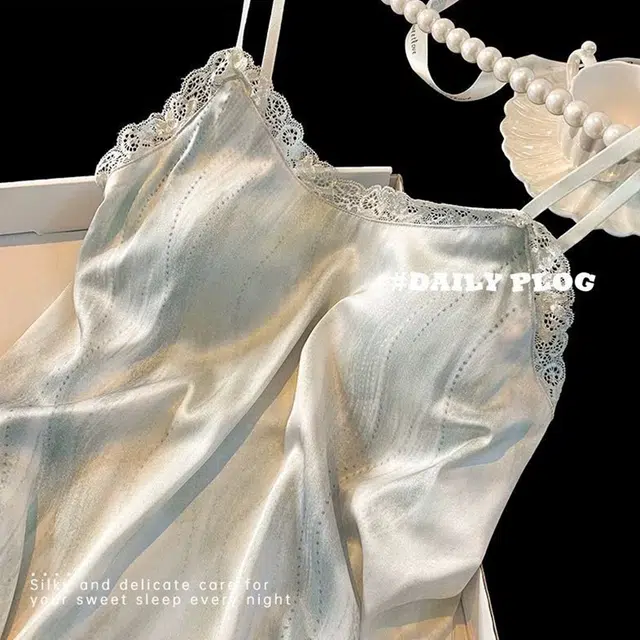 俏韵 圆领夏季冰丝纯欲带胸垫甜美舒适高级感薄款家居服可外穿睡裙 女款