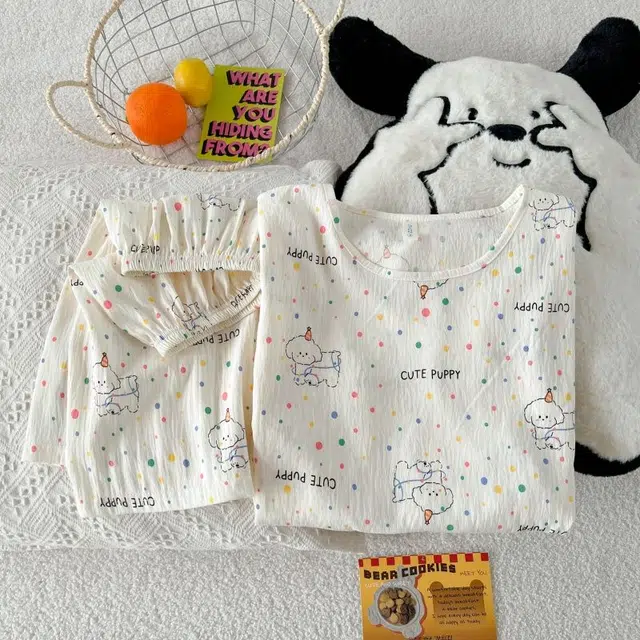 俏韵 圆领卡通小狗夏季云朵棉甜美短袖短裤休闲舒适薄款家居服可外穿睡衣套装 女款