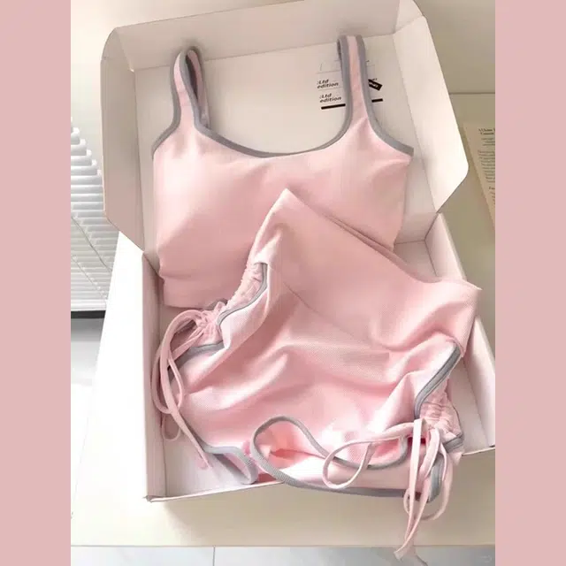 俏韵 圆领夏季吊带甜美可爱短裤舒适薄款家居服可外穿睡衣套装 女款