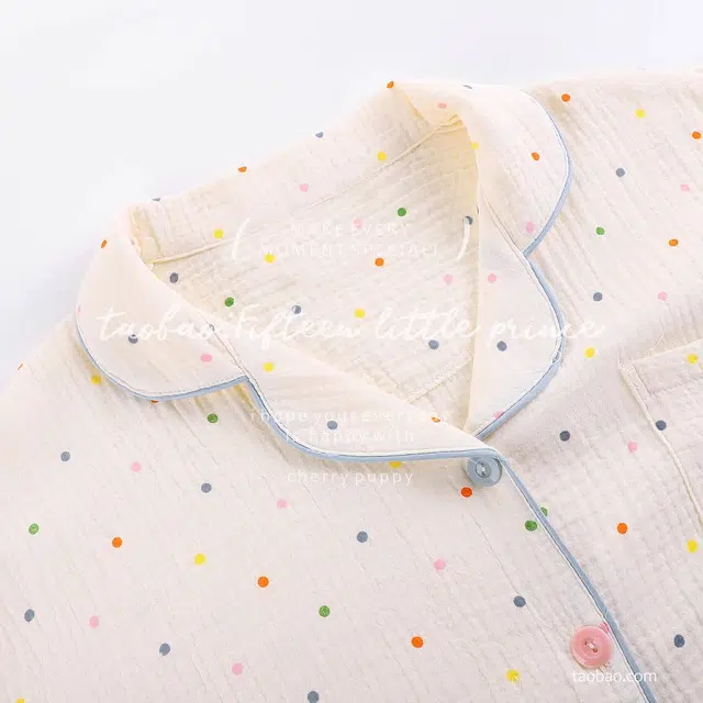 俏韵 翻领卡通甜美舒适短袖三分裤薄款家居服可外穿夏季睡衣套装 女款