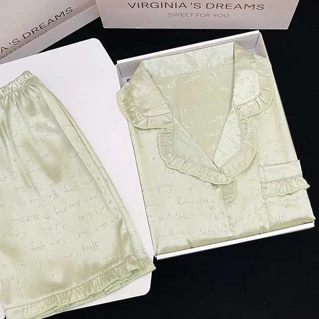 俏韵 翻领夏季冰丝甜美短袖短裤休闲宽松舒适薄款家居服可外穿睡衣套装 女款