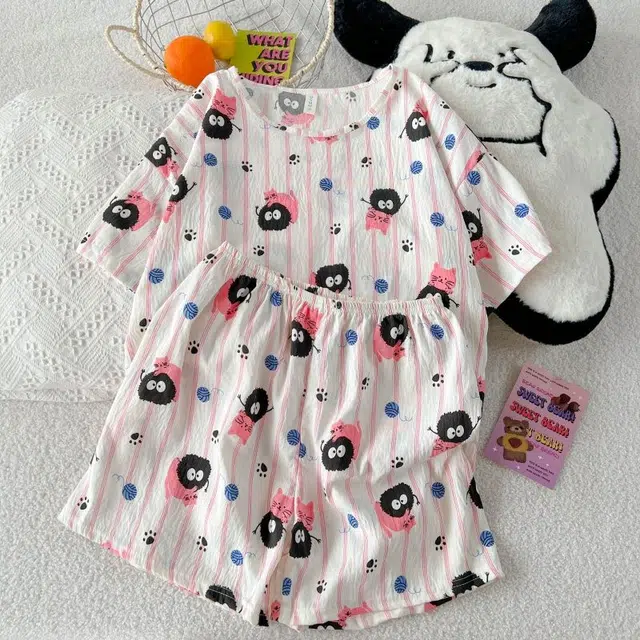 俏韵 圆领卡通夏季云朵棉甜美可爱短袖短裤休闲舒适薄款家居服可外穿睡衣套装 女款