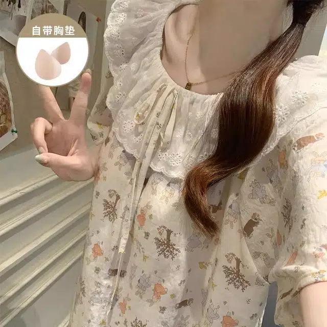 俏韵 圆领卡通风夏季云朵棉性感连衣裙家居服可外穿睡裙 女款