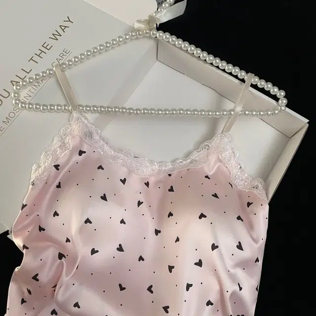 俏韵 圆领夏季吊带冰雪丝纯欲带胸垫甜美爱心可爱薄款家居服可外穿睡裙 女款