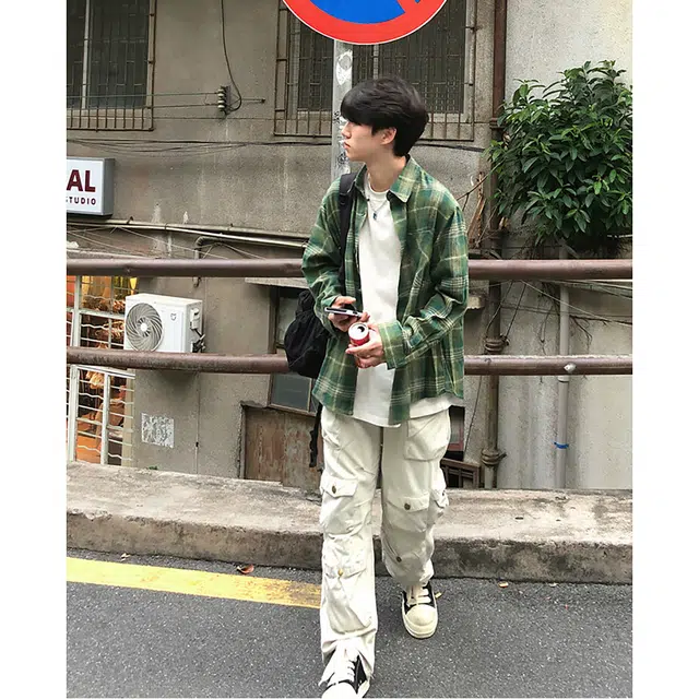宾力克 日系港风高级简约百搭休闲长袖衬衫 男女同款