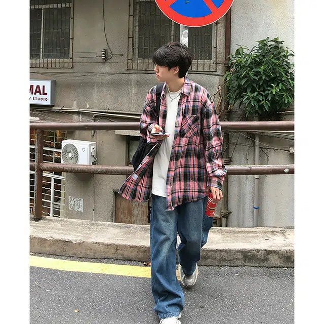 宾力克 日系港风高级简约百搭休闲长袖衬衫 男女同款