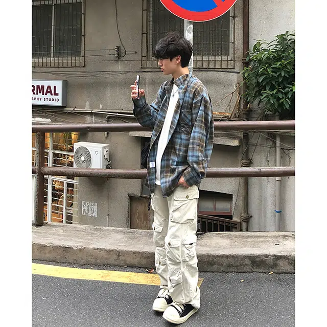 宾力克 日系港风高级简约百搭休闲长袖衬衫 男女同款