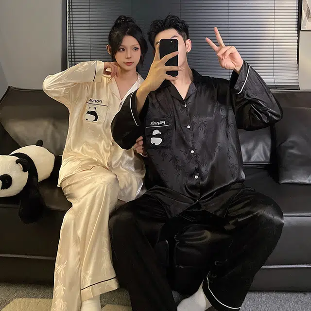 俏韵 休闲舒适时尚长袖长裤薄款可外穿家居服睡衣套装 男女同款