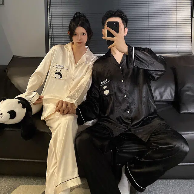 俏韵 休闲舒适时尚长袖长裤薄款可外穿家居服睡衣套装 男女同款