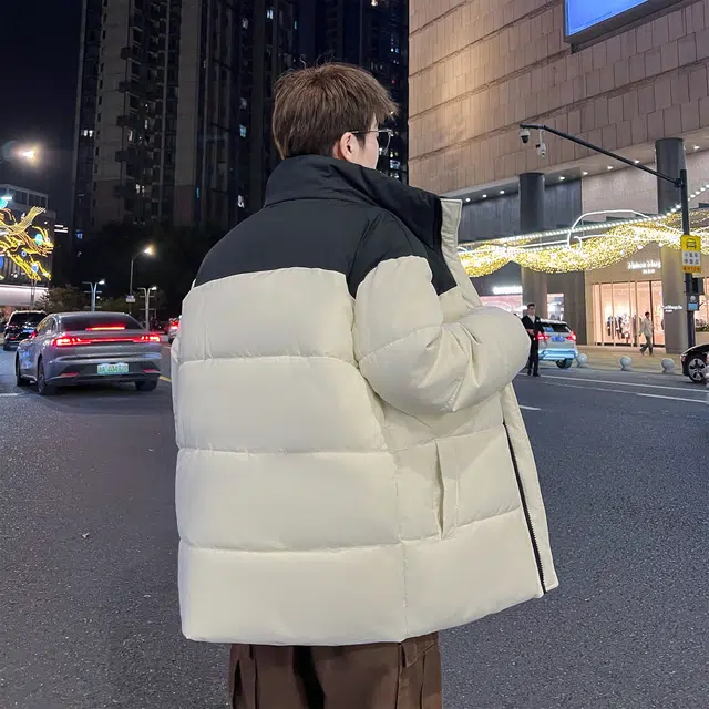 双星八特 美式高街潮流字母印花立体拼接色块休闲宽松时尚百搭舒适垂感无性别主义户外运动日常通勤长袖棉服 男女同款