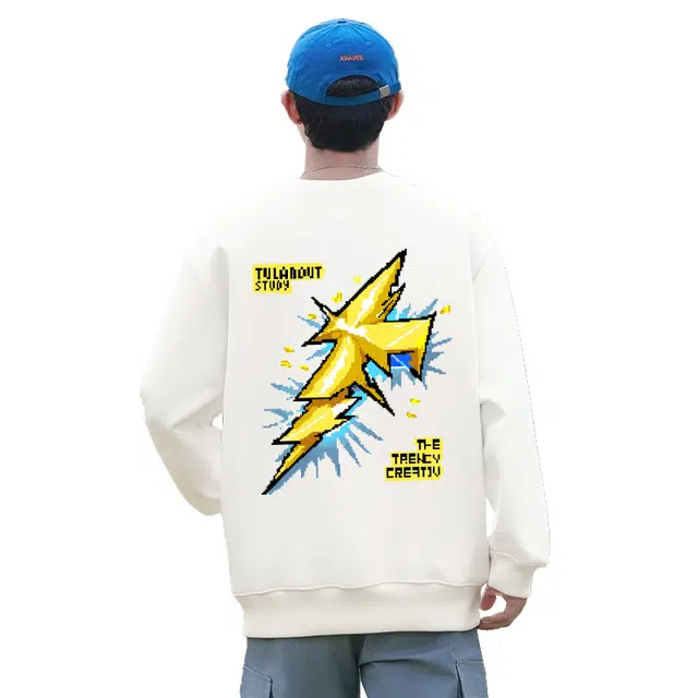 图兰朵 美式百搭长袖舒适休闲时尚街头印花圆领宽松套头卫衣 男女同款