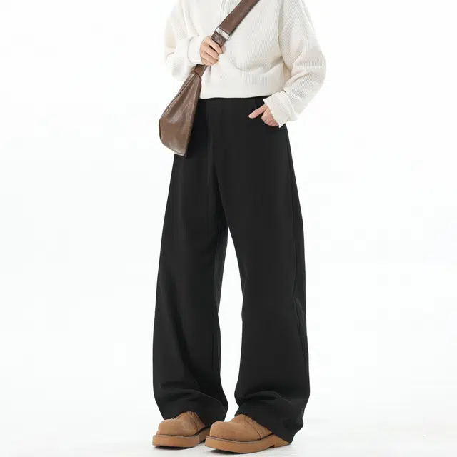 图兰朵 美式复古高街重工潮流痞帅阔腿弯刀裤高级感窄版设计中腰显高显瘦柔软舒适通勤垂感直筒微喇休闲裤 男女同款